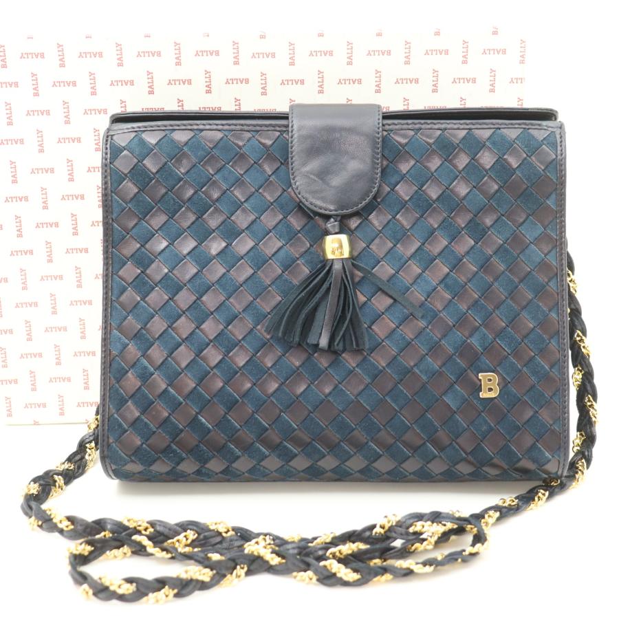 ITS98RF1HLE3 即決 本物 美品 BALLY バリー レザー×スエード タッセル 