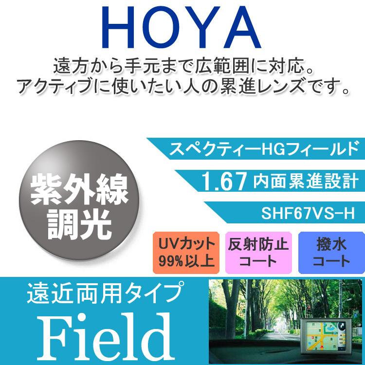 HOYA 度付き/ 遠近 調光 カラーレンズ 内面累進設計 屈折率1.67 SHF67