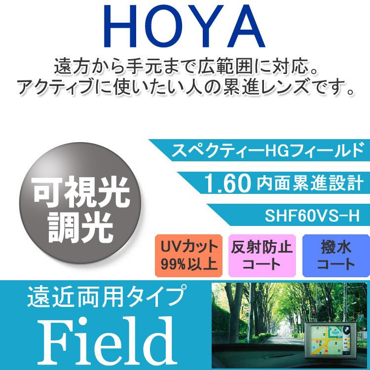 HOYA 度付き/ 遠近 調光 カラーレンズ 内面累進設計 屈折率1.60 SHF60