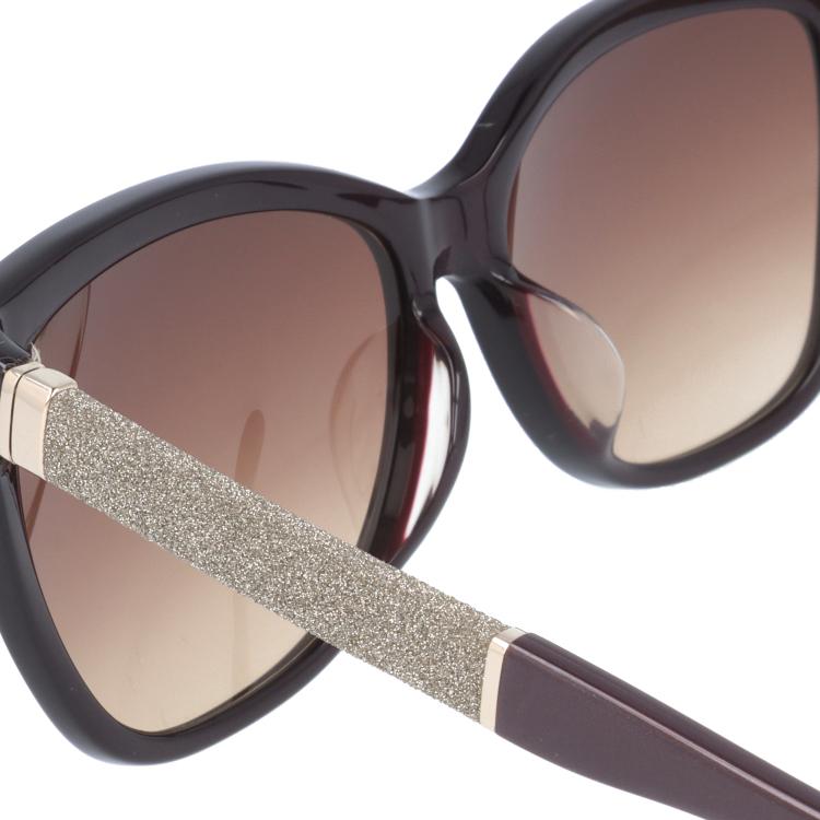 JIMMY CHOO(ジミーチュウ) サングラス - ILANA/F/SK ダークブラウン×ピンクベージュ×ゴールド ラメ/度入り ジミー チュー JIMMY CHOO サングラス レディース メンズ （ピンク