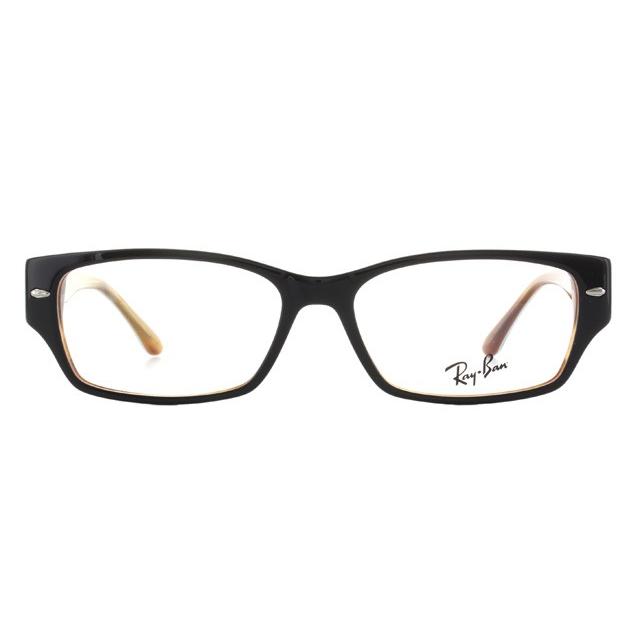 レイバン メガネ フレーム 国内正規品 伊達メガネ 老眼鏡 度付き ブルーライトカット Ray-Ban RX5220 5019 55  ブラック/ブラウン RayBan 眼鏡 めがね プレゼント