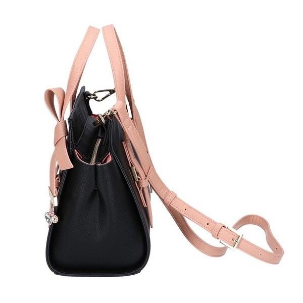 ルビンローザ ハンドバッグ レディース 合成皮革 RR1204 Pink Black X