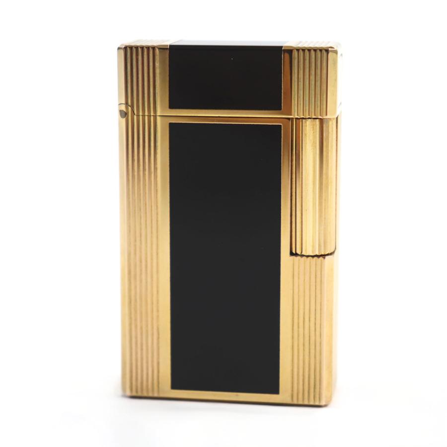 外装美品○Dupont デュポン ライン1 ロング ラッカー スクエアフォルム ローラー式 喫煙グッズ ガスライター ブラック ゴールド フランス製 メンズ レディース 着火不可 外装美品○Dupont デュポン ライン1 ロング ラッカー スクエアフォルム
