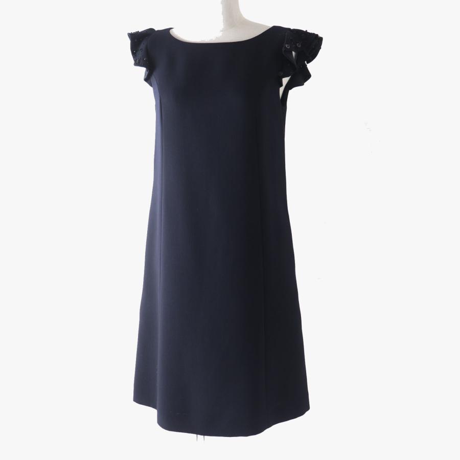 foxey ワンピースミッドナイトブルーネイビー42 フォクシー長袖