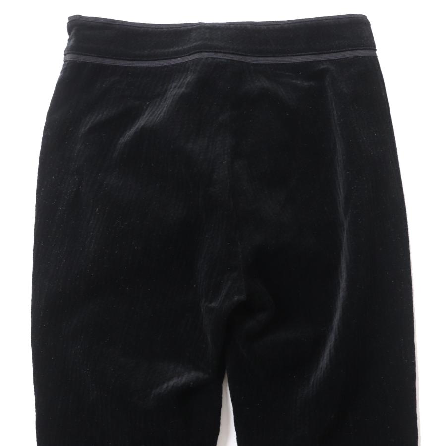【ドンドン見直し】美品 CHANEL シャネル P44709 ココマークボタン付き ロング丈 ベロア パンツ ブラック 34 伊製 正規品 レディース_3