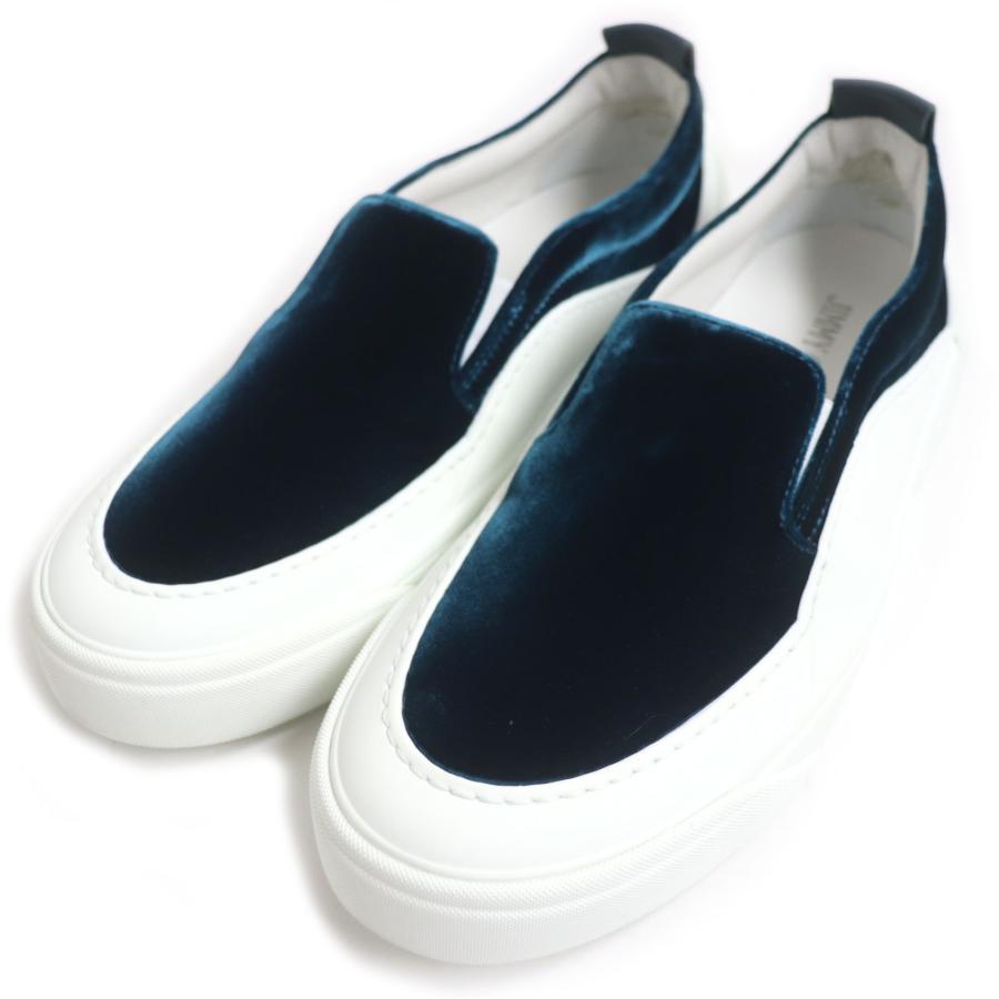 極美品 JIMMY CHOO ジミーチュウ V.B.C スタッズ ベロア ロゴ刻印入り  