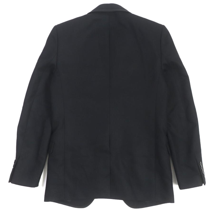 美品 サンローランパリ ピーコート メタルボタン ダブル ブラック シルク M サンローランパリ 14AW エディ期 ダブルオフィサーロングPコート 錨