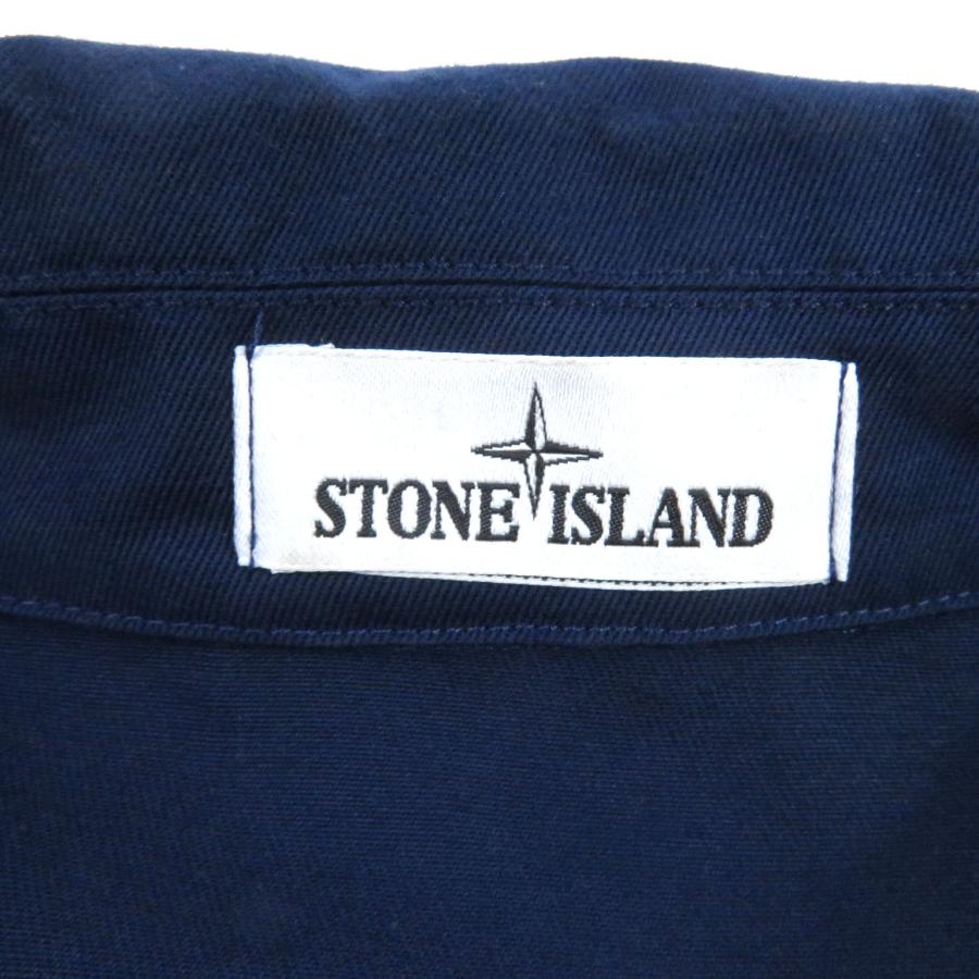 美品 STONE ISLAND ストーンアイランド 22SS 761542528 ロゴワッペン WZIP ワークジャケット カバーオール ブルゾン ブルー XXL 正規品｜brand-td-store｜07