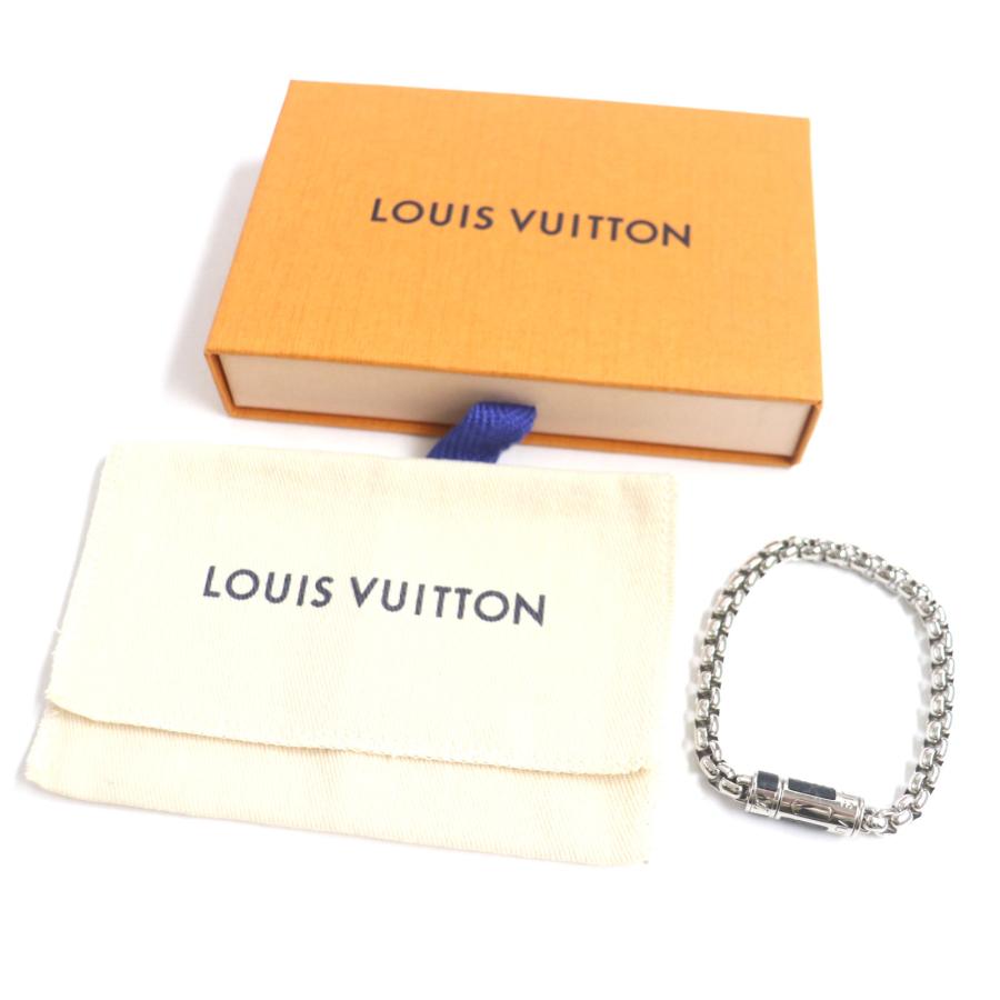 極美品 LOUIS VUITTON ルイヴィトン M62592 モノグラム・エクリプス チェーン ブレスレット シルバー 箱・保存袋付き イタリア製 メンズ｜brand-td-store｜02