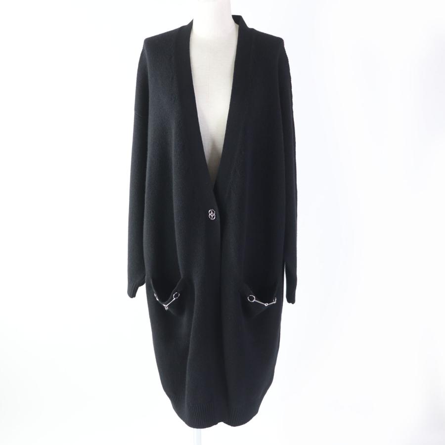 極美品 エルメス 22SS カシミヤ100％ シルバー金具 クリケティスボタン  