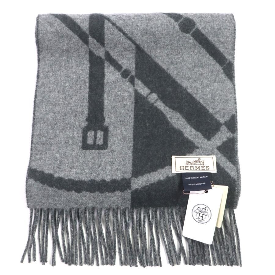 未使用品 HERMES エルメス 23AW クリッククラック カシミヤ100% 総柄 