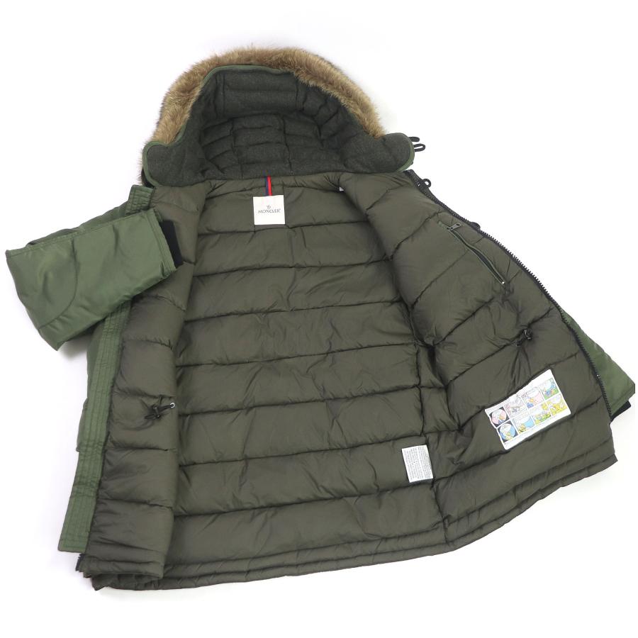 極美品 MONCLER モンクレール RONIER ファーフーデッド ロゴワッペン 