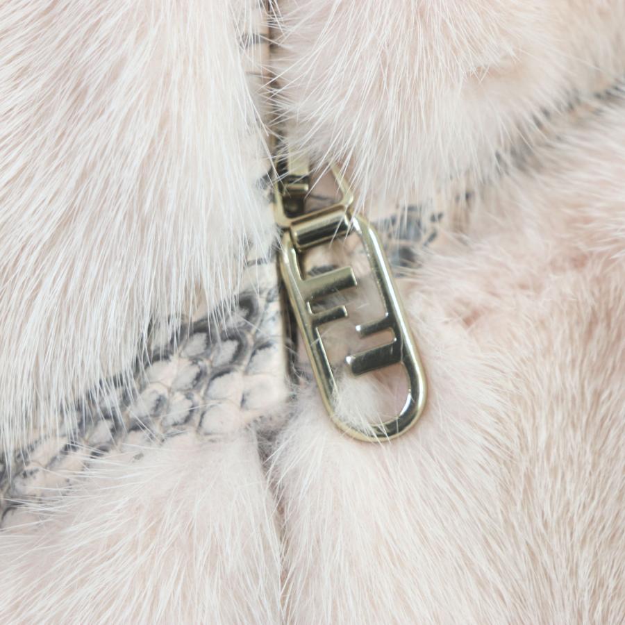 極美品 FENDI フェンディ 2022年製 FNE18I ミンク パイソン ZIP 本毛皮 