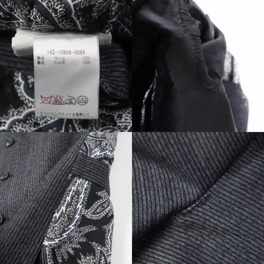 【ドンドン見直し】良品 ETRO エトロ 裏地シルク100％ シングル 3ピーススーツ セットアップ グレー ブラック  44 伊製 正規品 メンズ｜brand-td-store｜10