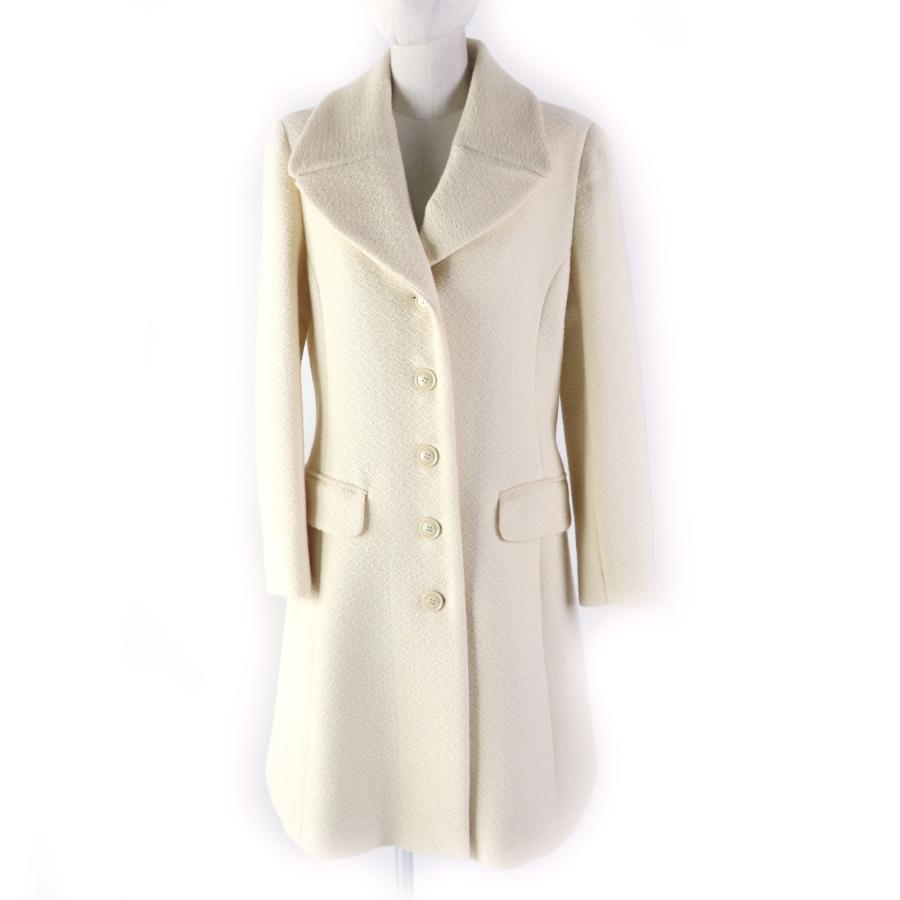 美品 MOSCHINO ツイード ロングコート 42サイズ イタリア製 MOSCHINO