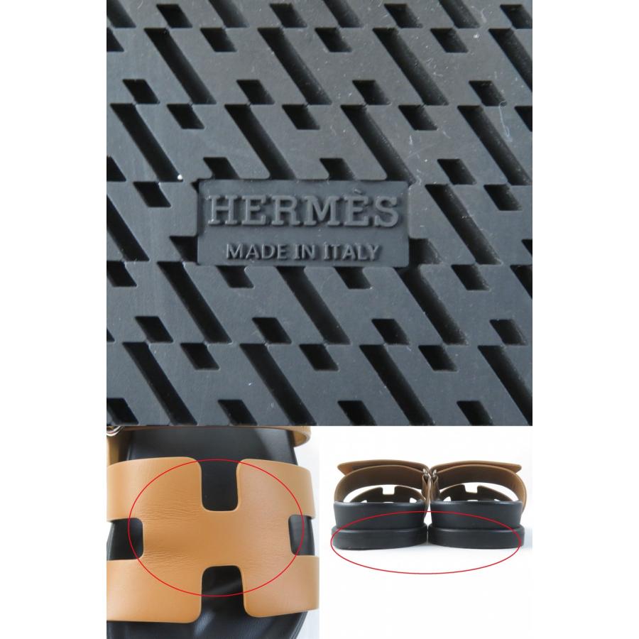 極美品 HERMES エルメス 定価141900円 シプレ レザー ナチュラル 21年購入 Hロゴ フラットサンダル 35 保存袋付き イタリア製 レディース｜brand-td-store｜09