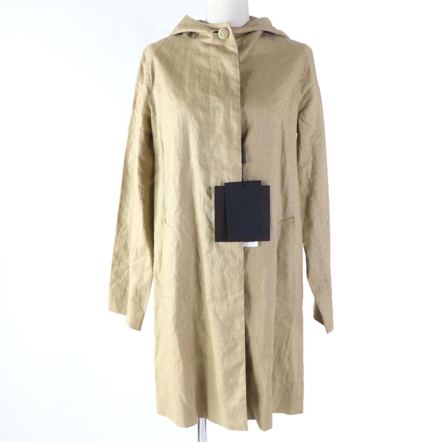 未使用✨マッキントッシュフーデッドコートロングベージュ銀ボタン36