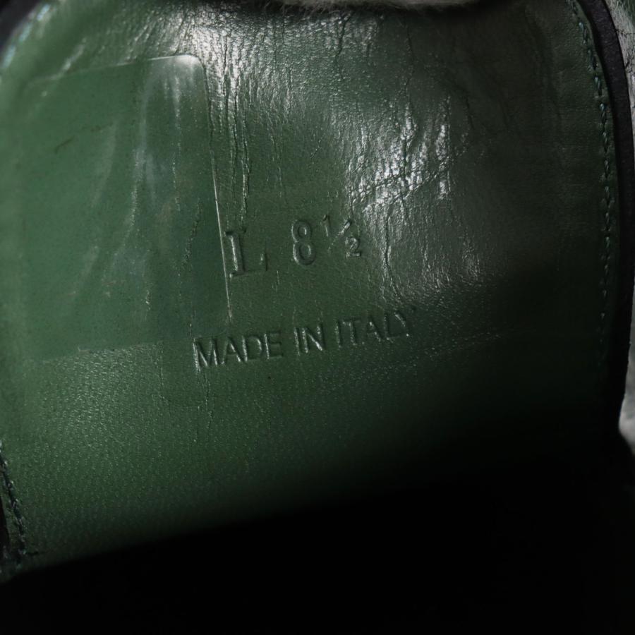美品●LOUIS VUITTON ルイヴィトン ダブルモンク パンチング パテントレザーシューズ グリーン 8.5 保存袋付き イタリア製 メンズ｜brand-td-store｜09