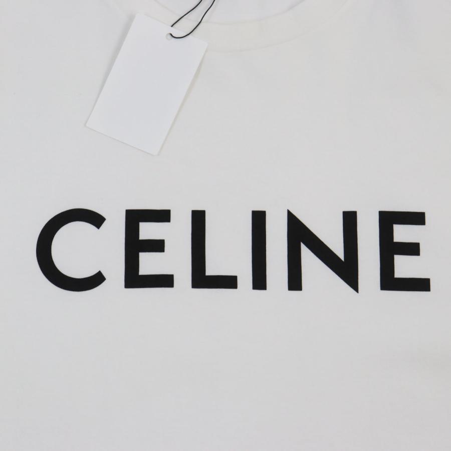 未使用品●CELINE セリーヌ 2X681671Q ロゴプリント クルーネック ショートスリーブ 半袖Ｔシャツ ホワイト S イタリア製 正規品 メンズ｜brand-td-store｜04