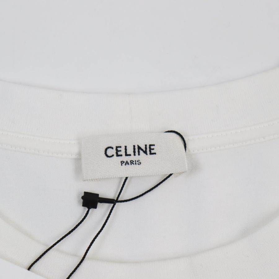 未使用品●CELINE セリーヌ 2X681671Q ロゴプリント クルーネック ショートスリーブ 半袖Ｔシャツ ホワイト S イタリア製 正規品 メンズ｜brand-td-store｜05