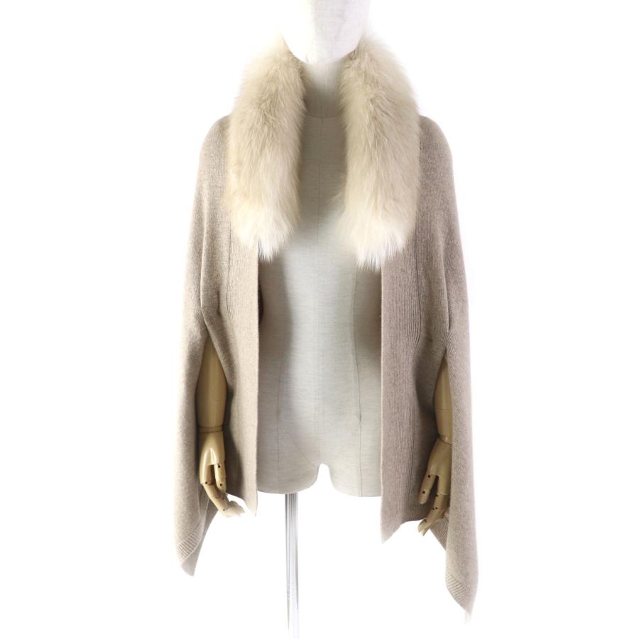 極美品☆FOXEY フォクシー 35979 カシミヤ100％ 白タグ FOXファー 
