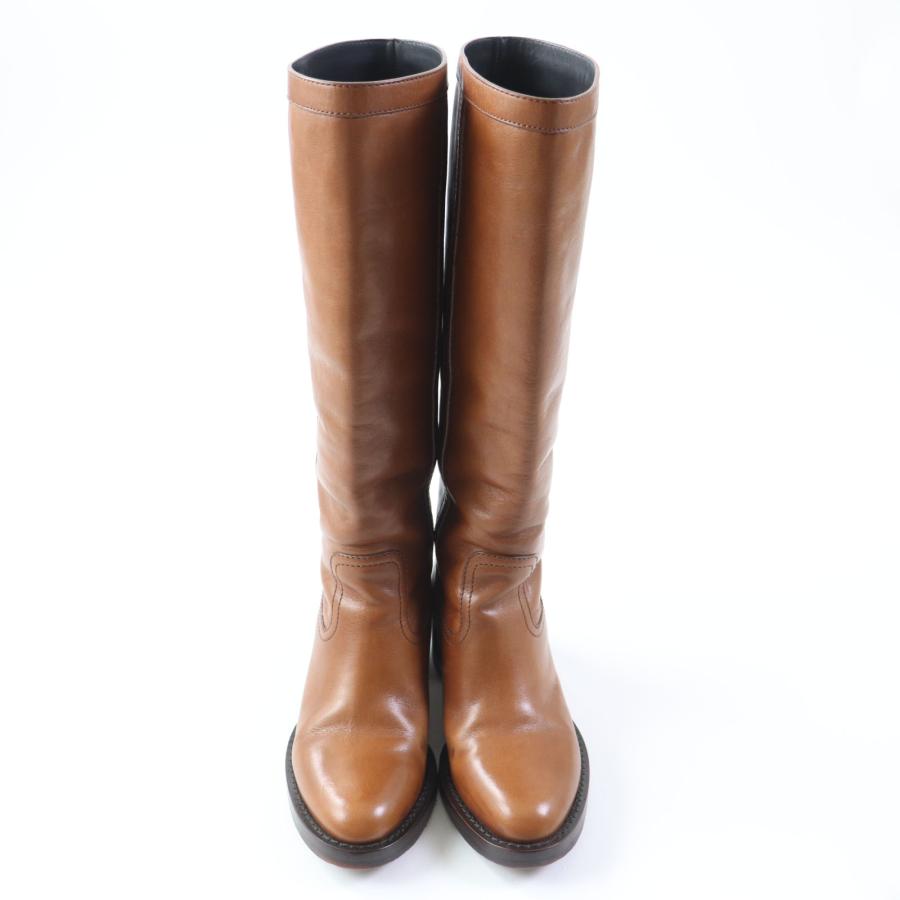 新品◆CELINE 本革キャメル　ロングブーツ　ハイブーツ CELINE（セリーヌ） 良品☆CELINE 20年製 RM0260 レザー アーモンド