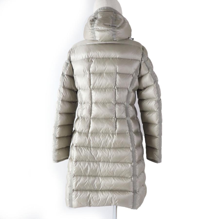 美品☆MONCLER モンクレール HERMINE エルミンヌ ロゴワッペン・フード付 ZIP UP ロング ダウンコート ライトグレー 3 レディース｜brand-td-store｜03