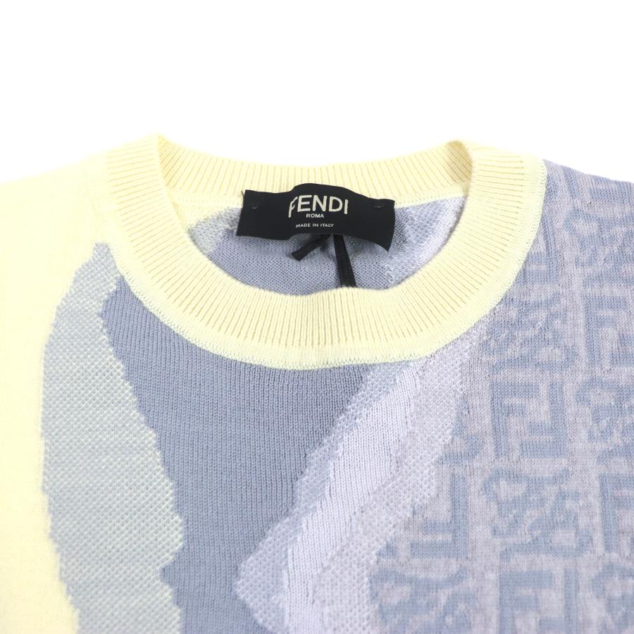 未使用品▽FENDI フェンディ 2021年製 FZX039 FFズッカ柄 総柄 クルー 