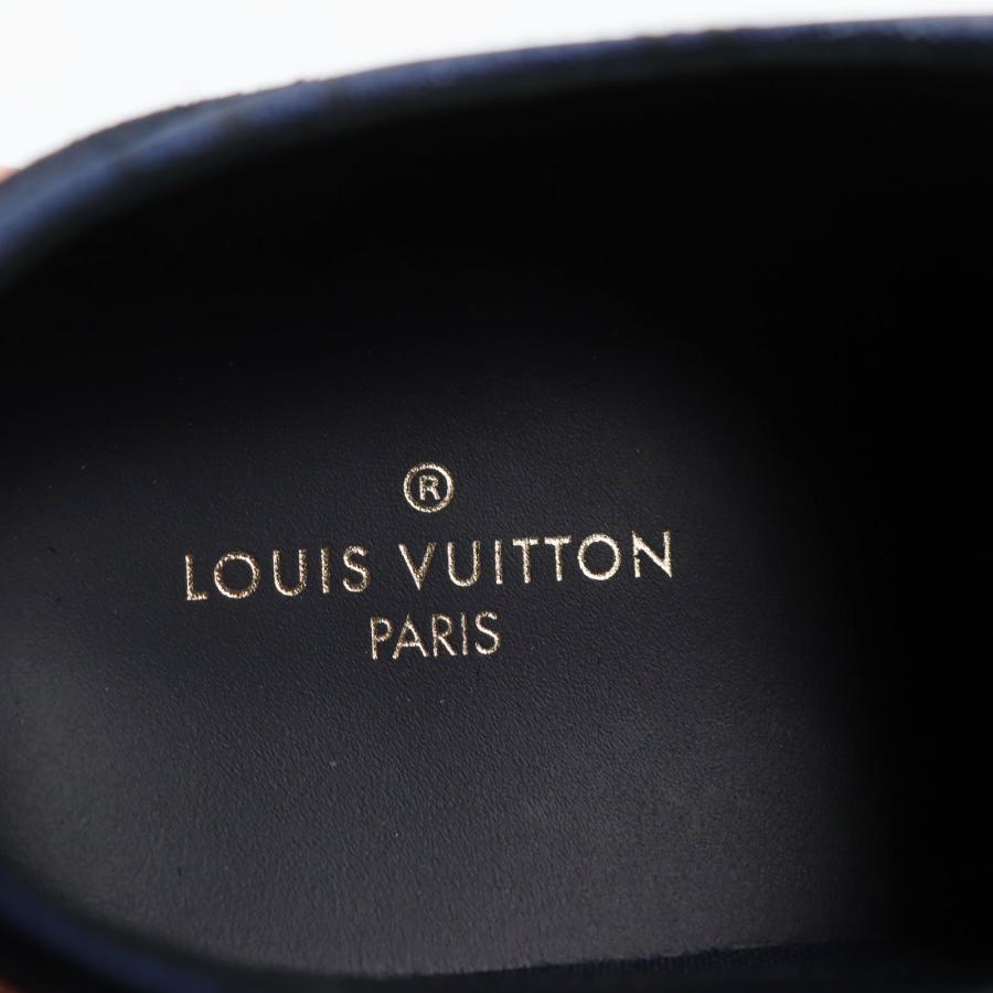 極美品●LOUIS VUITTON ルイヴィトン 2019年製 タトゥーライン スウェードレザー使い モノグラム ローカットスニーカー 紺 7.5 伊製｜brand-td-store｜07