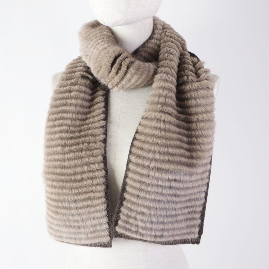 極美品◎LOEWE ロエベ ミンク カシミヤ マフラー ブラウン 保存袋付き 