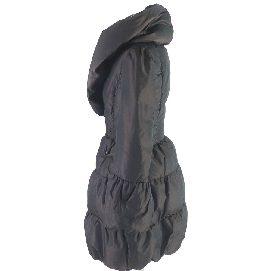 美品□MONCLER モンクレール シルク混 ボリュームカラー WZIP ダウン 