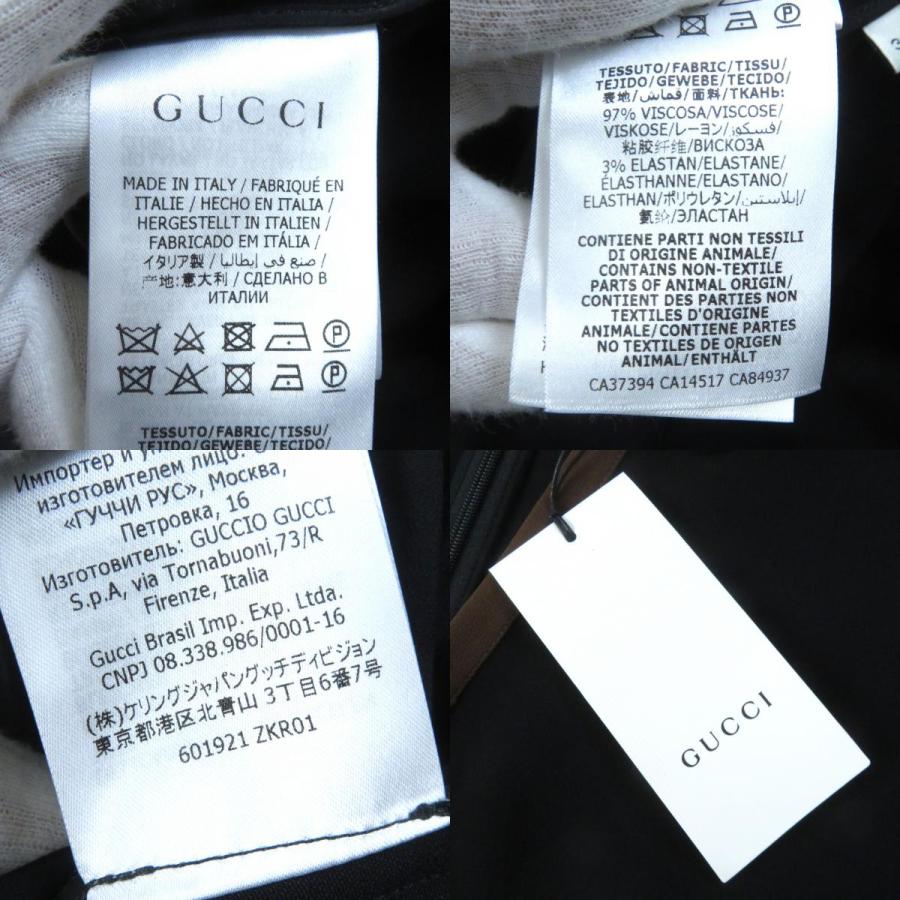 未使用品△GUCCI グッチ 601921 ホースシュー ネックベルト付 カットアウト 七分袖 ドレス ワンピース ブラック ブラウン 36 伊製 正規品｜brand-td-store｜09