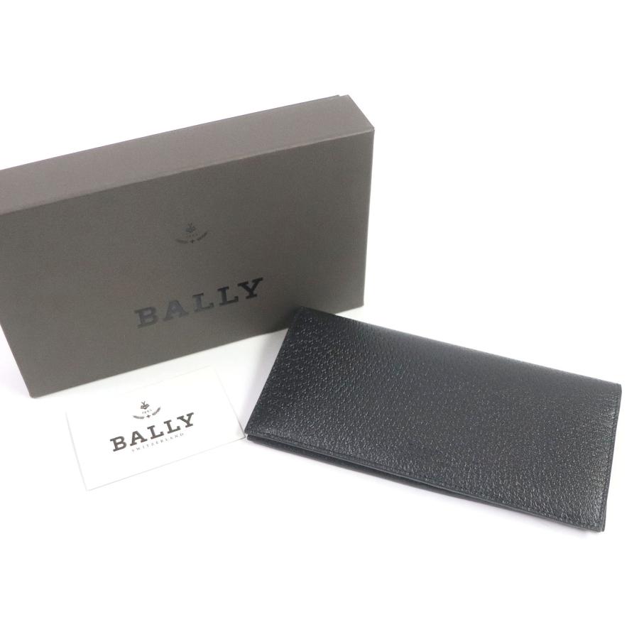 未使用品□BALLY バリー ロゴ型押し レザーロングウォレット 長財布 