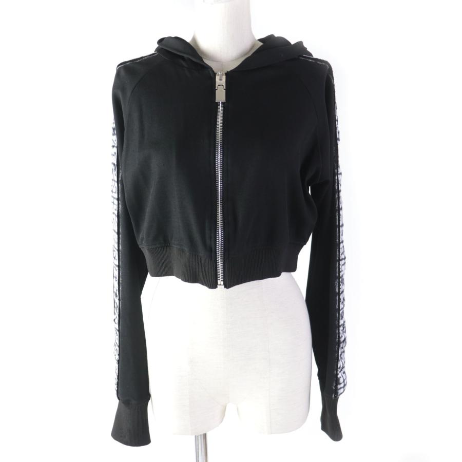 極美品★GIVENCHY ジバンシィ Chito 23AW BWJ02J30RY 4G ロゴデザイン クロップド ZIPフーディ/パーカー 黒 白 M 正規品 レディース 極美品☆GIVENCHY ジバンシィ Chito 23AW BWJ02J30RY 4G ロゴデザイン
