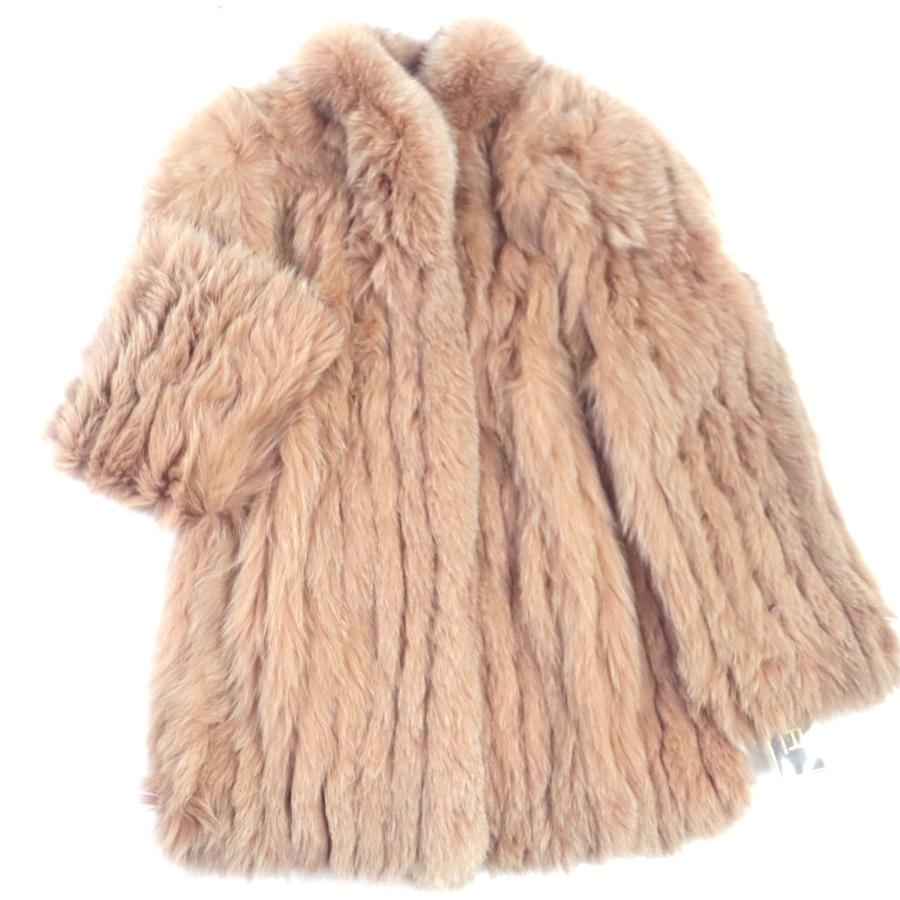 未使用品▽?SAGA?サガ フォックス FOX 裏地花柄刺繍 本毛皮コート  