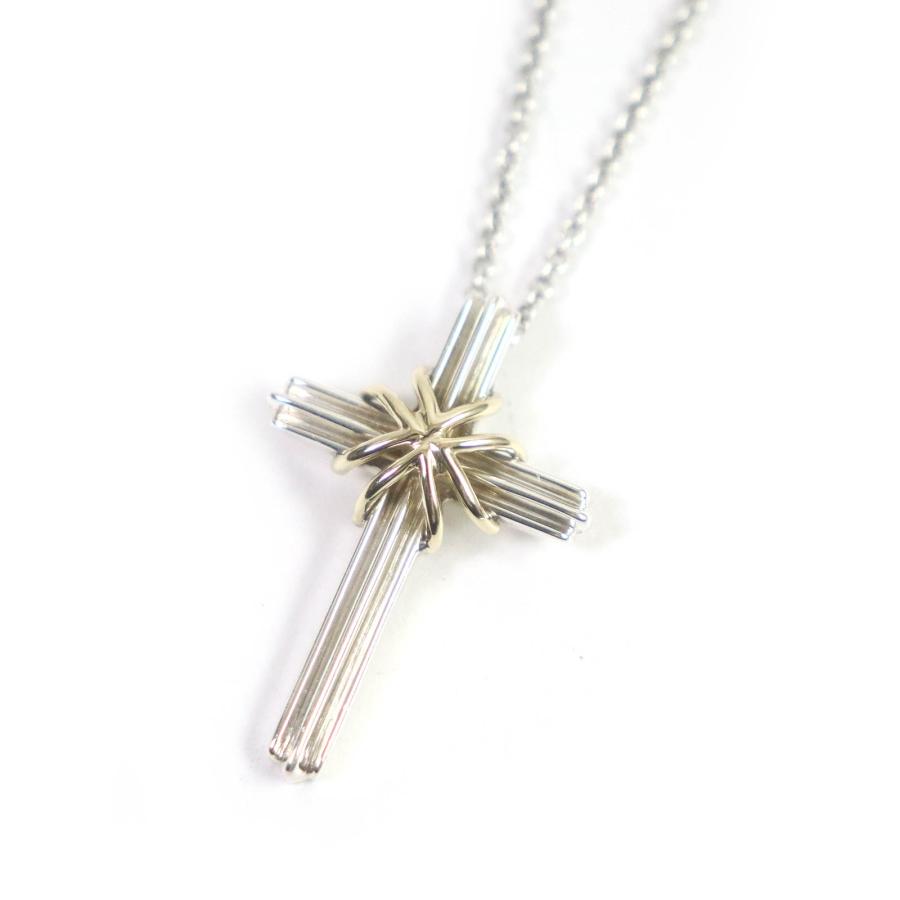 良品□TIFFANY&Co. ティファニー SV925 750 シグネチャークロス 