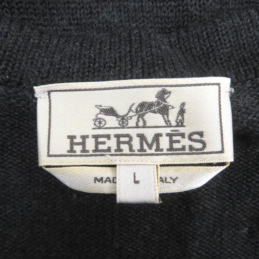 HERMES 美品□HERMES エルメス ウール チェーン柄 ケーブル リブ HERMES 美品□HERMES エルメス ウール チェーン柄 ケーブル リブ