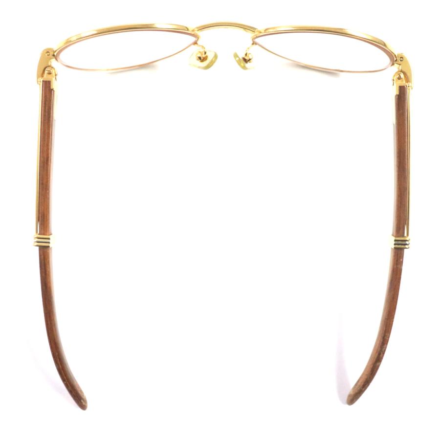 Cartier（カルティエ） 人気▽Cartier ロゴ金具 ウッドテンプル メガネ