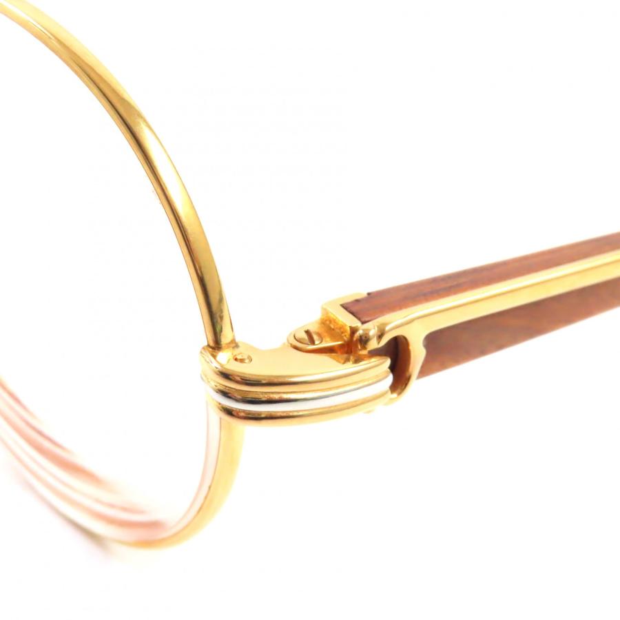 Cartier（カルティエ） 人気▽Cartier ロゴ金具 ウッドテンプル メガネ