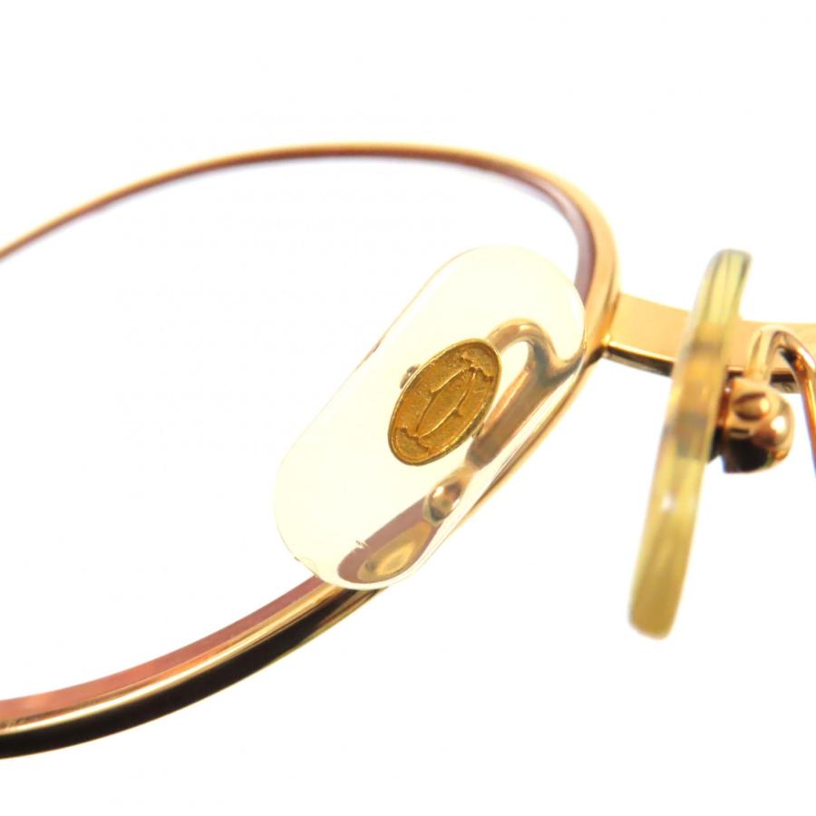 CARTIER カルティエ ウッドテンプル サングラス アイウェア サイズ55◻︎18 135 メタル ゴールド シルバー 美品 中古 4b009123 Cartier - CARTIER カルティエ ウッドテンプル サングラス アイウェア