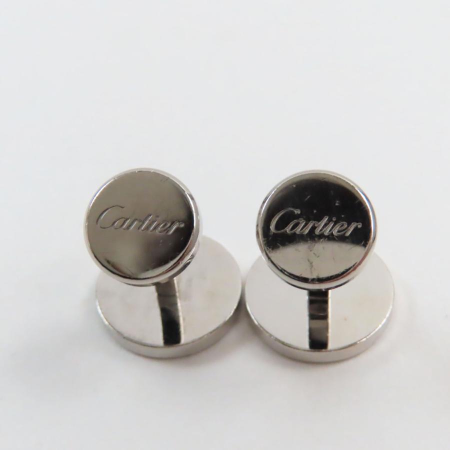 良品●Cartier カルティエ AG925 ロゴ刻印入 ラウンドシェイプ カフリンクス カフスボタン シルバー 仏製 重量16.64g メンズ ビジネス◎｜brand-td-store｜06