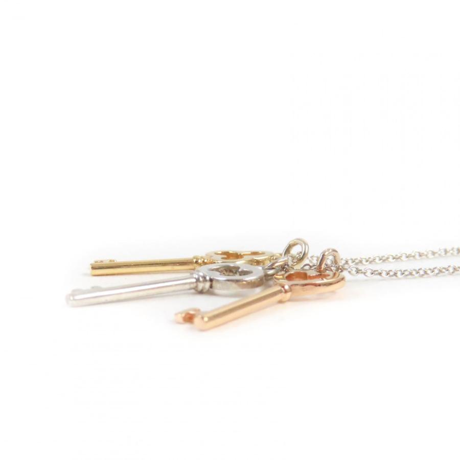 良品☆TIFFANY&Co. ティファニー AG925 AU750 トリプルキー ネックレス 