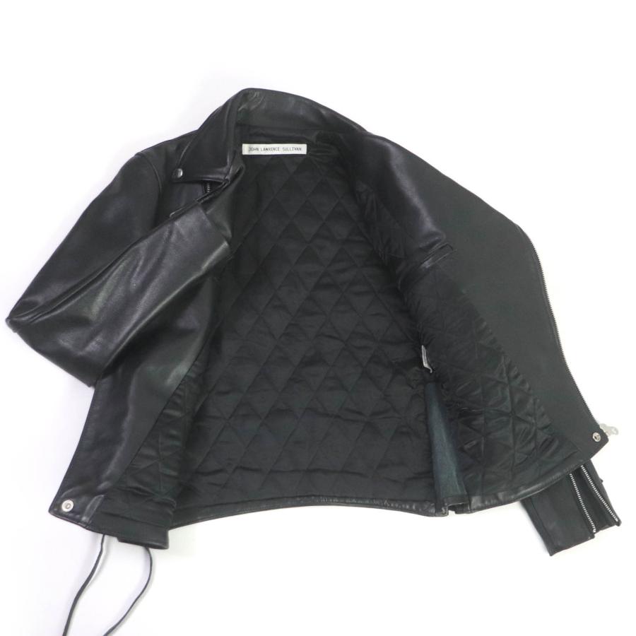 美品□ バーバリー ロンドン ラムレザー ダブル ライダース ジャケット 48