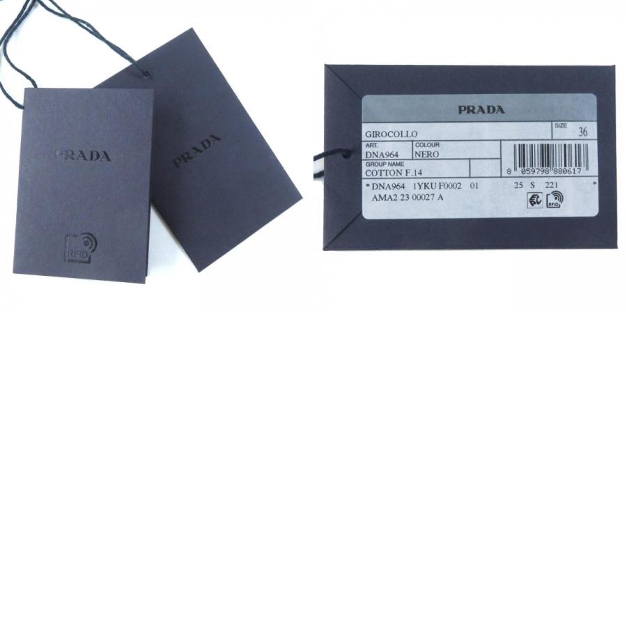 極美品△PRADA プラダ 2023年製 コットン100％ ロングスリーブ リブ 