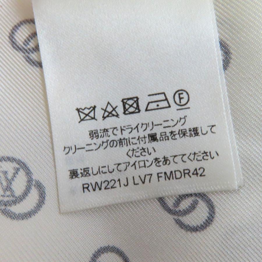 未使用品☆ルイヴィトン 定価300300円 22SS 1A9NYN シルク100％ チェーンリンクドローストリングドレス 白 黒 36 ハンガー付 伊製 正規品の画像