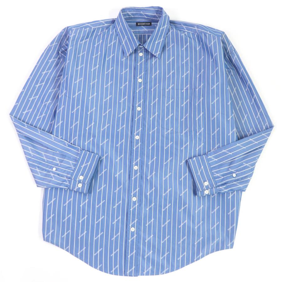 BALENCIAGA ロゴ ストライプ 長袖シャツ オーバーサイズ 正規品