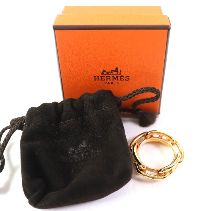 極美品△HERMES エルメス ルカデシェーヌダンクル スカーフリング GP 