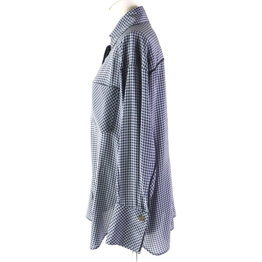 極美品△FENDI フェンディ FS7270 シルク100% ギンガムチェック柄 
