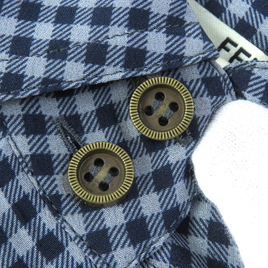極美品△FENDI フェンディ FS7270 シルク100% ギンガムチェック柄 