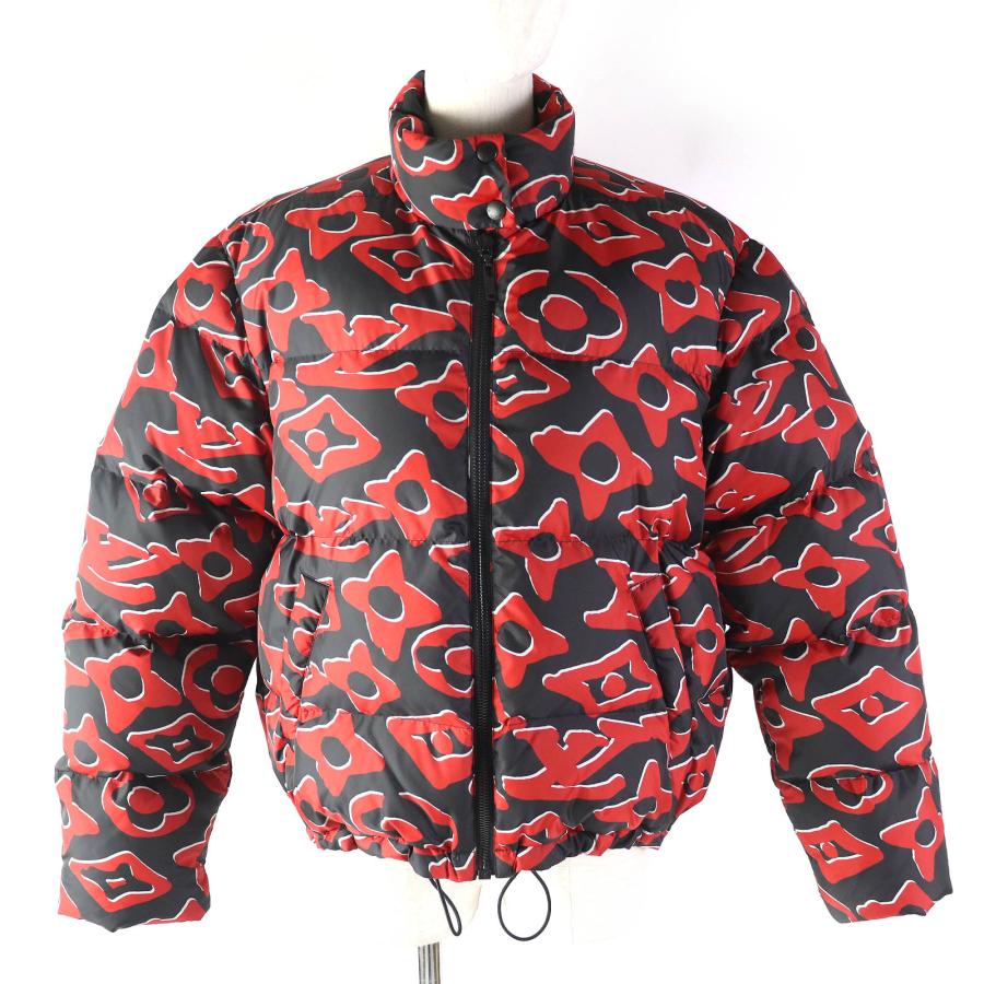 極美品△ルイヴィトン ウルス フィッシャー 21SS 1A8B3X タフテッドモノグラム ハイネック ダウンジャケット 赤 黒 36 伊製 正規品 極美品△ルイヴィトン ウルス フィッシャー 21SS 1A8B3X タフテッド